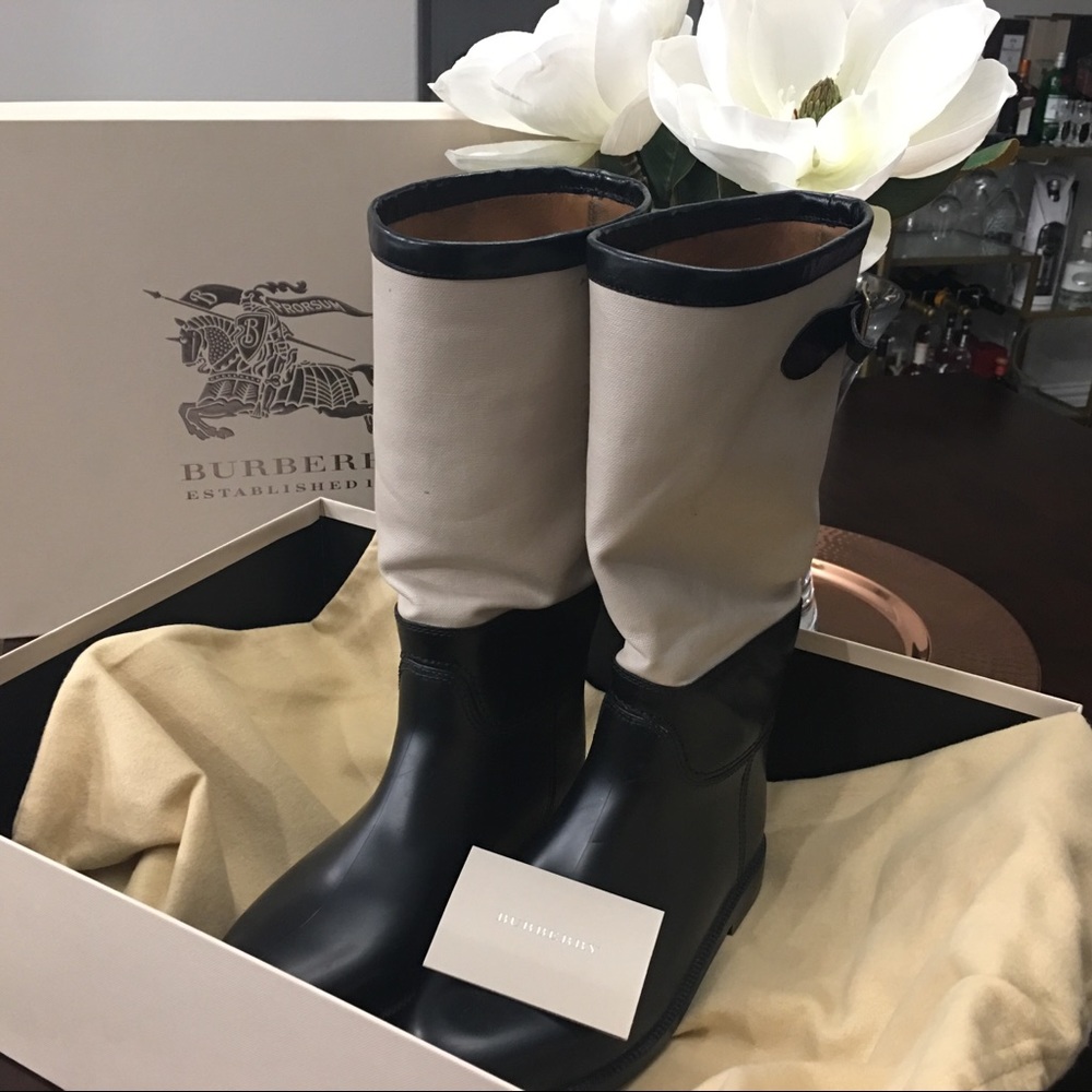 Burberry rain boots